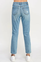 High Rise Distressed Relaxed Straight | Mixtshop LLC