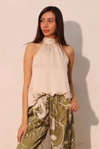 Hammered Satin Halter Bubble Top | Mixtshop LLC