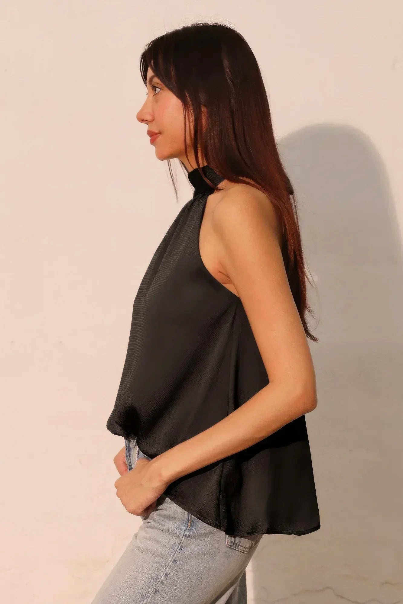 Hammered Satin Halter Bubble Top | Mixtshop LLC
