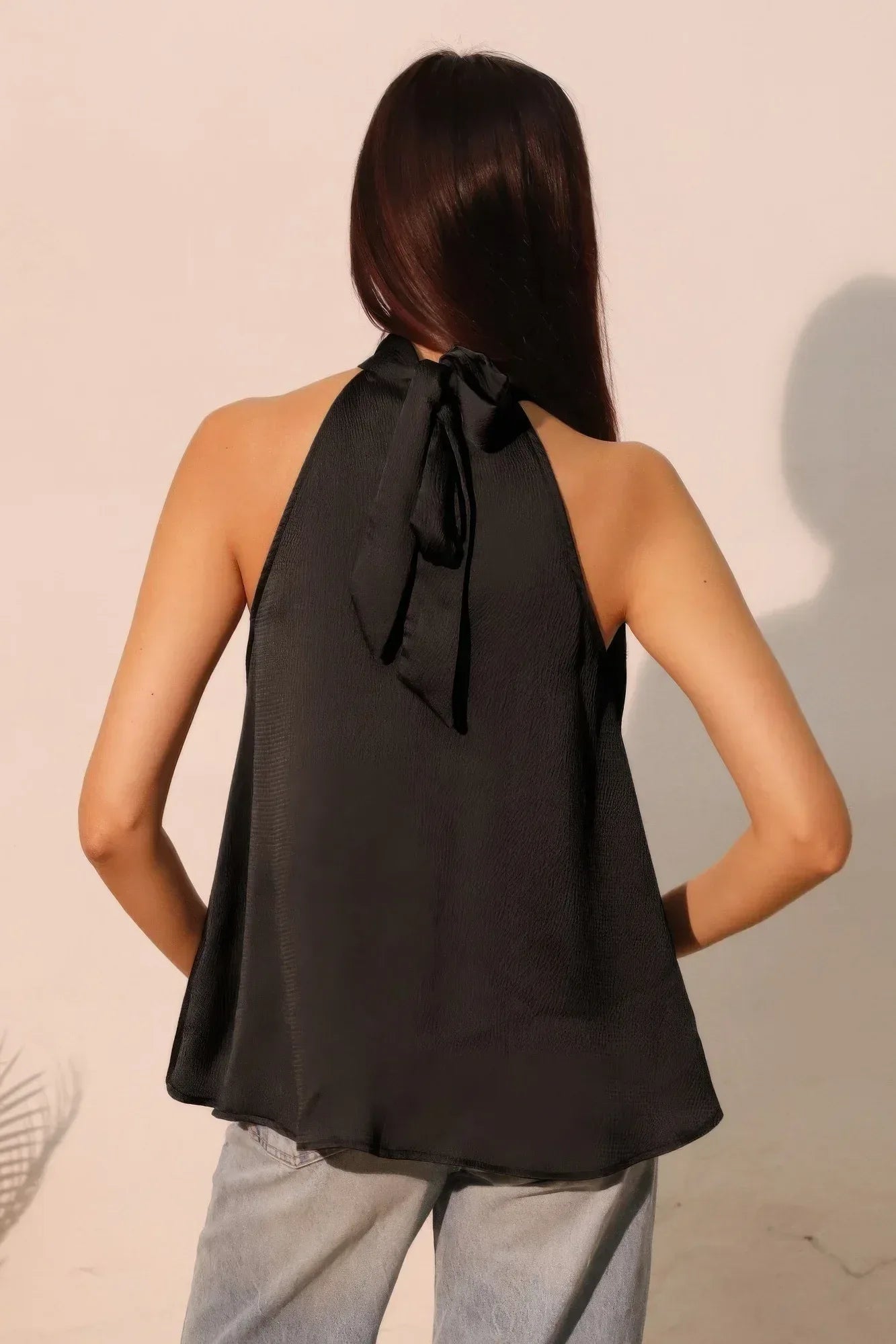 Hammered Satin Halter Bubble Top | Mixtshop LLC