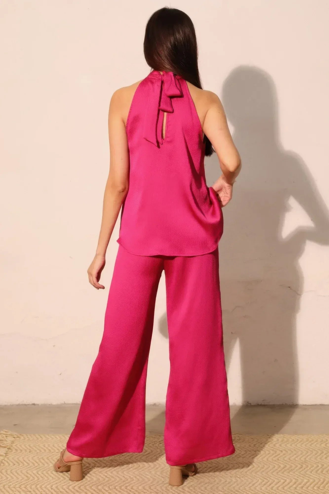 Hammered Satin Halter Bubble Top | Mixtshop LLC