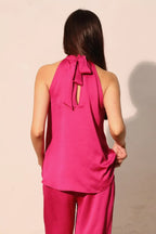 Hammered Satin Halter Bubble Top | Mixtshop LLC