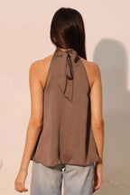 Hammered Satin Halter Bubble Top | Mixtshop LLC