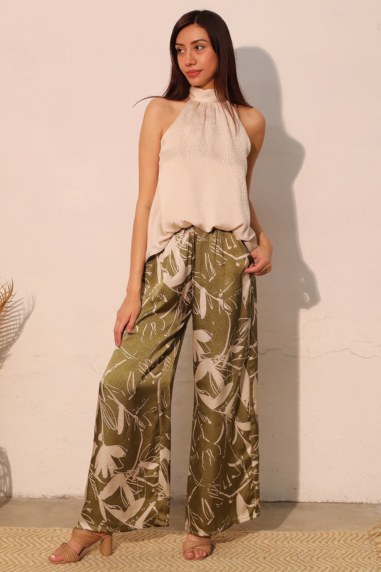 Hammered Satin Halter Bubble Top Secondary image