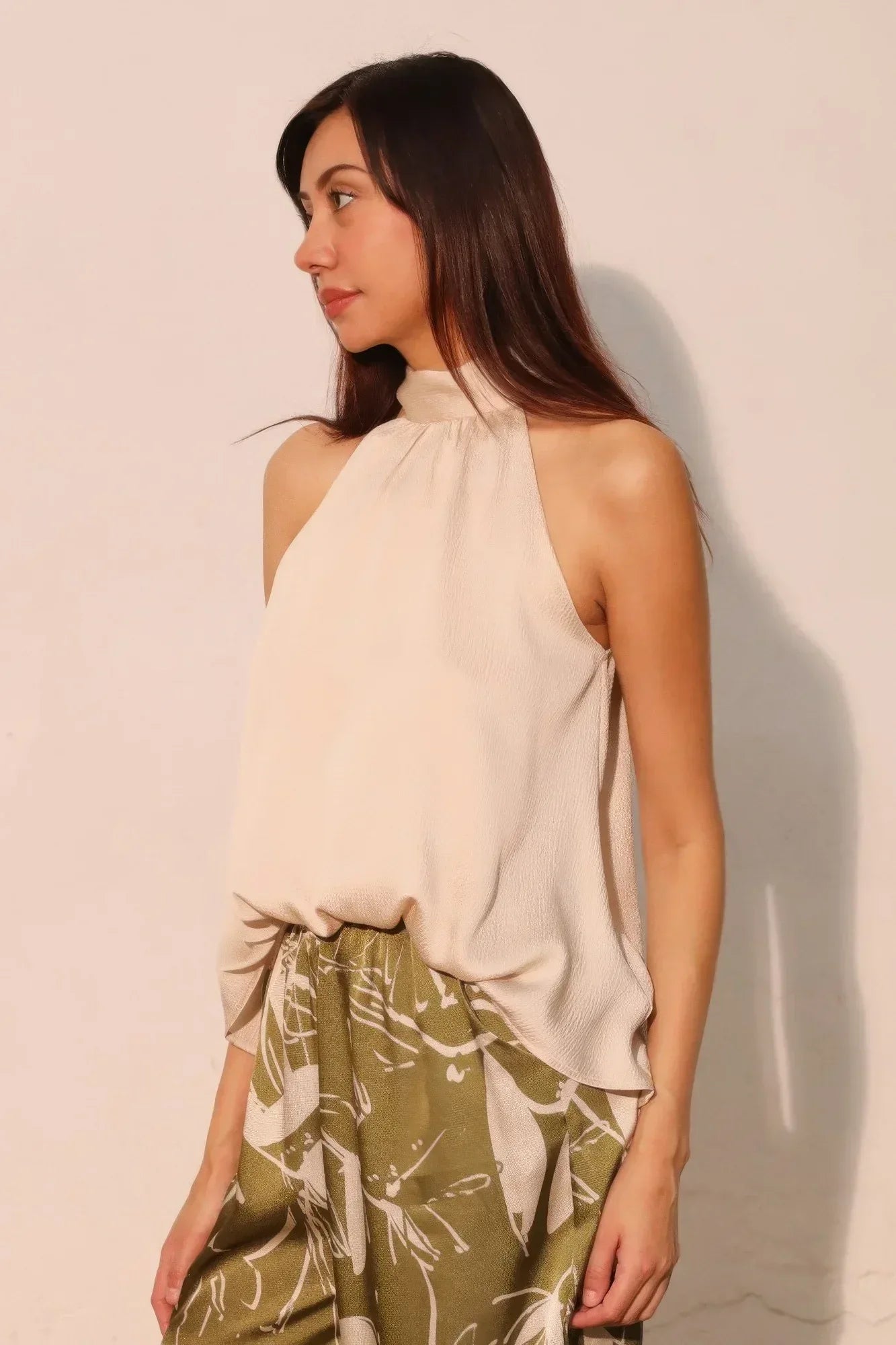 Hammered Satin Halter Bubble Top | Mixtshop LLC
