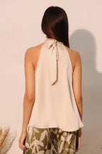 Hammered Satin Halter Bubble Top | Mixtshop LLC