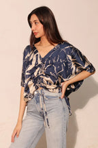 Dreaming Lily Satin Drawstring Dolman Top | Mixtshop LLC
