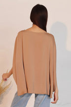 Washed Poly Silk Boat Neck Caftan Top | Mixtshop LLC