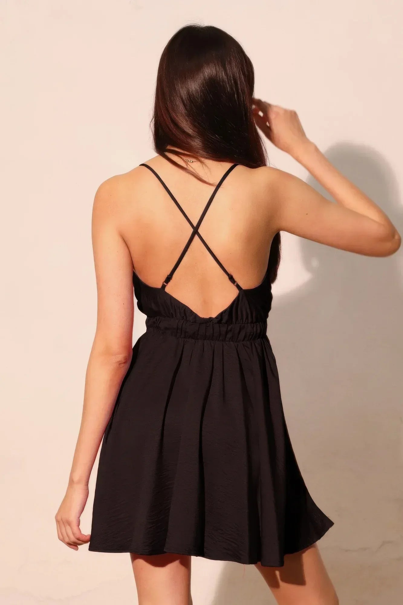 Washed Satin Crepe Cami Skater Dress | Mixtshop LLC