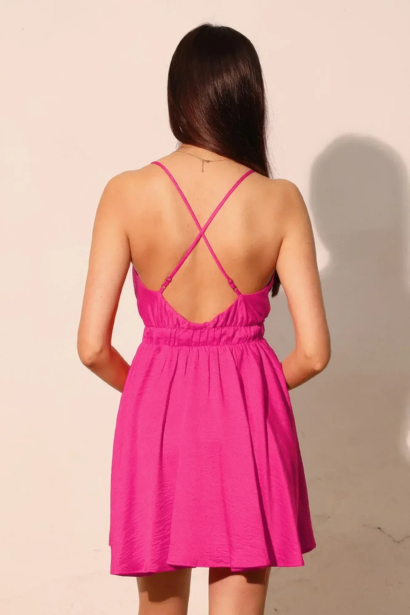 Washed Satin Crepe Cami Skater Dress | Mixtshop LLC