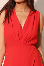 Textured Solid V-neck Maxi Dress | Mixtshop LLC