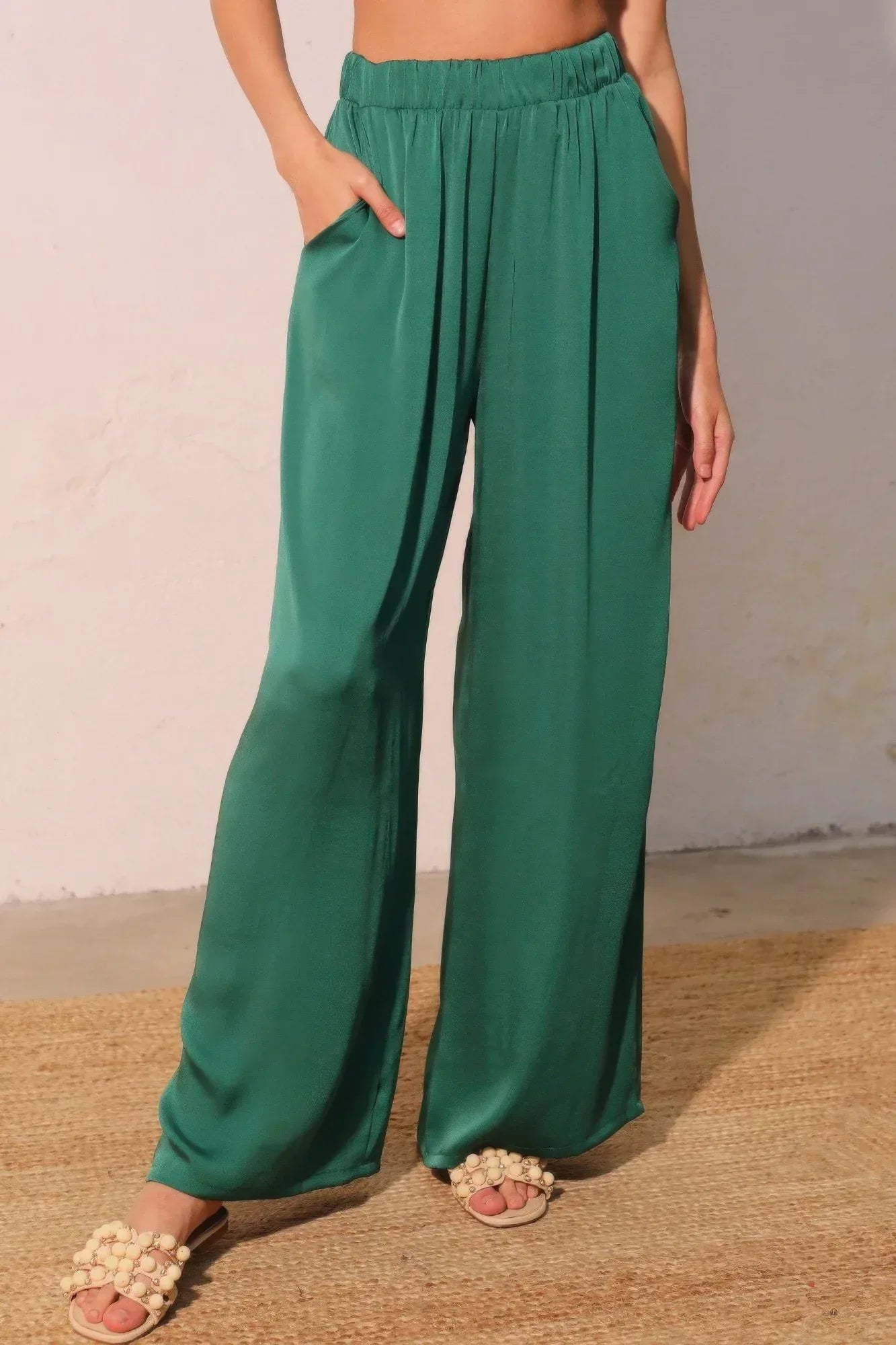 Washed Poly Silk Pocket Pants | Mixtshop LLC Main image