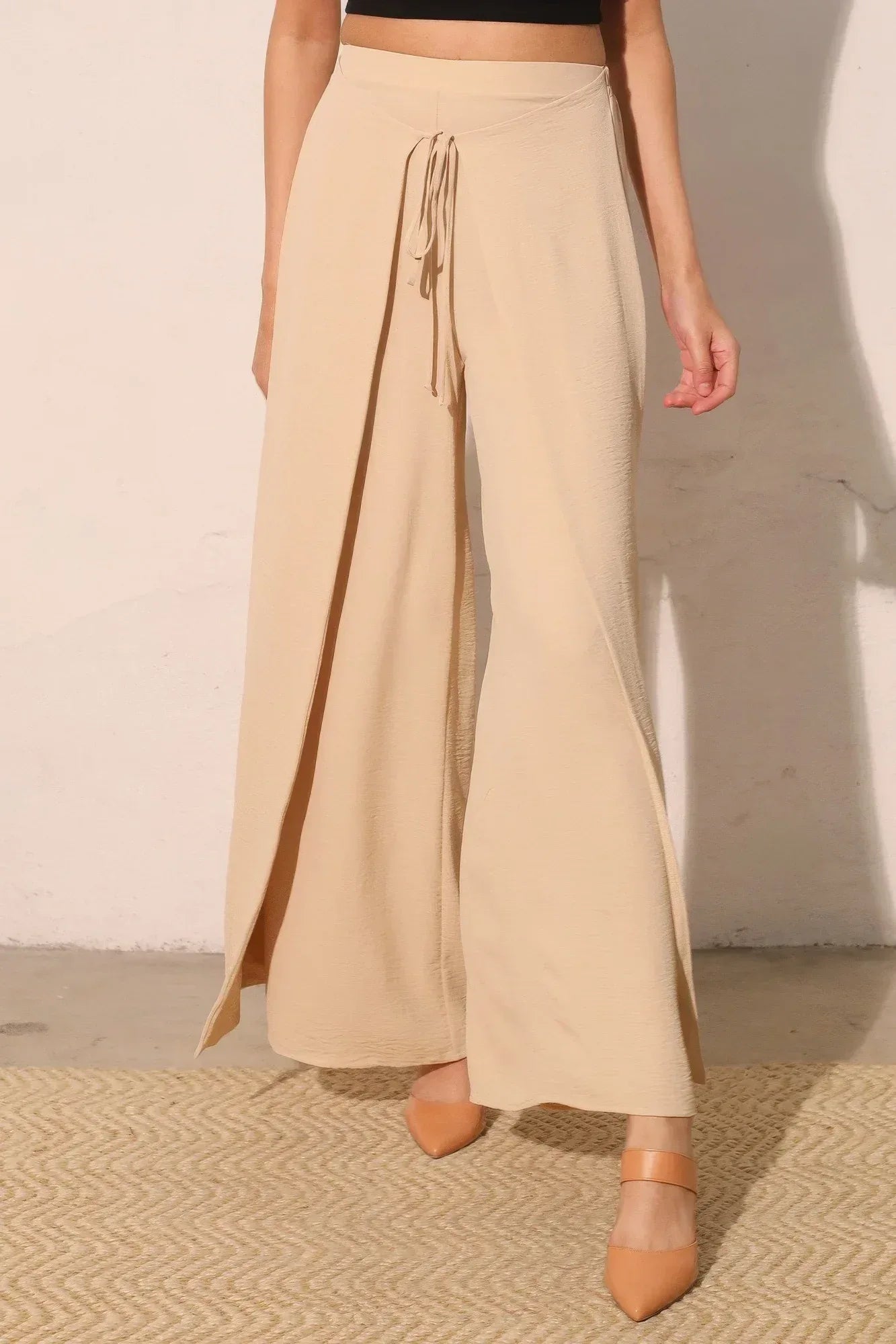 Matte Crepe Overlap Pants | Mixtshop LLC