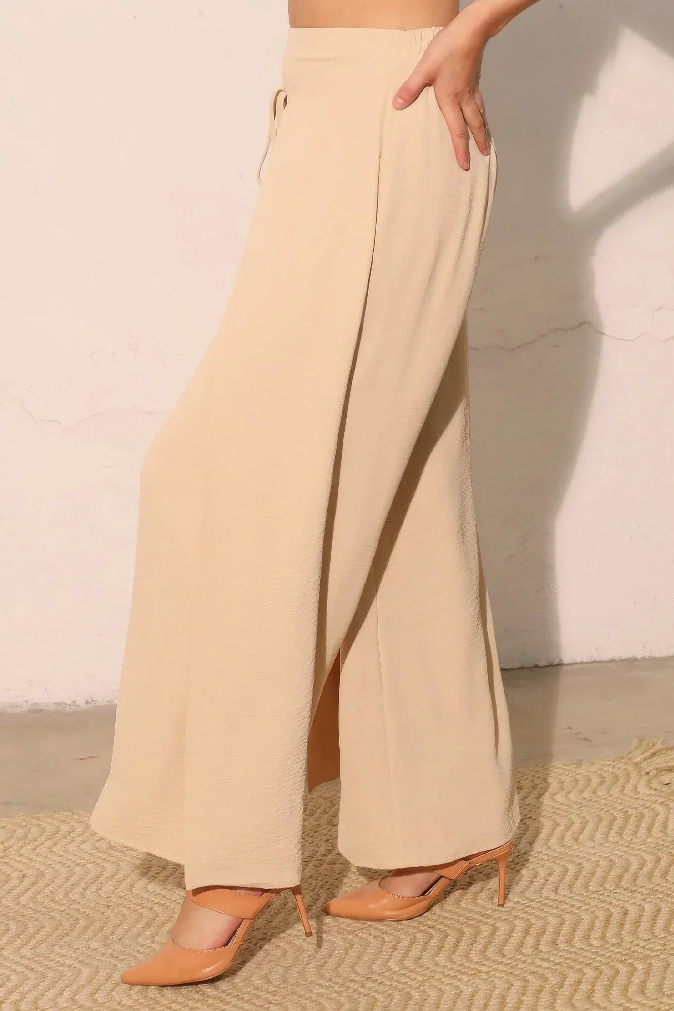 Matte Crepe Overlap Pants | Mixtshop LLC