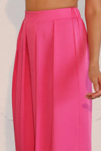 Washed Poly Silk Asymmetrical Pleated Pants | Mixtshop LLC