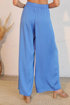 Washed Poly Silk Asymmetrical Pleated Pants | Mixtshop LLC