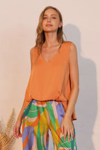 Washed Poly Silk Front Tucked Top | Mixtshop LLC