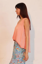 Washed Poly Silk Front Tucked Top | Mixtshop LLC