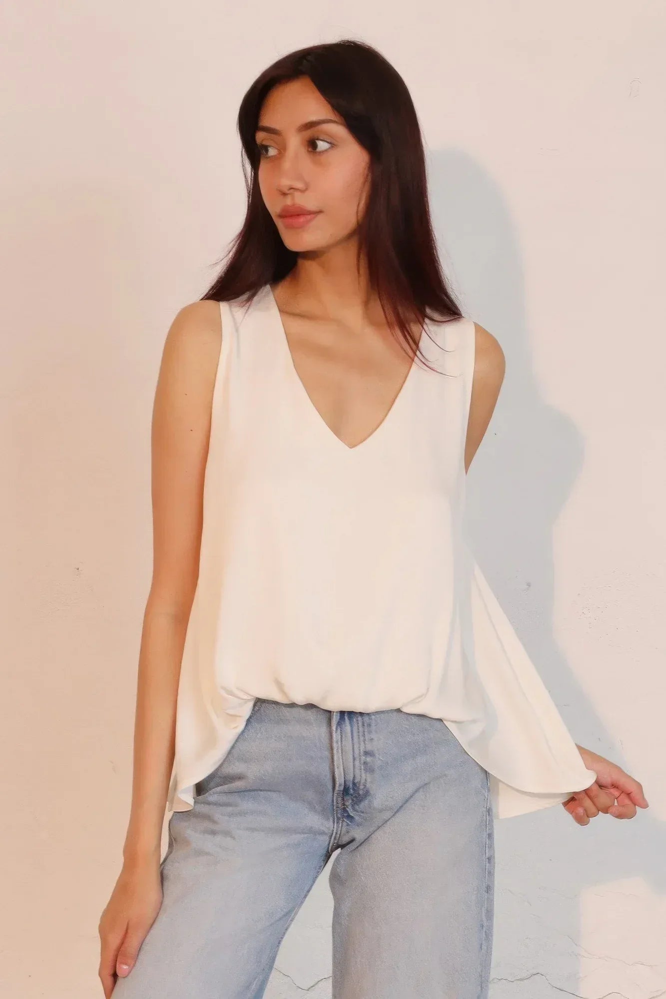 Washed Poly Silk Front Tucked Top | Mixtshop LLC