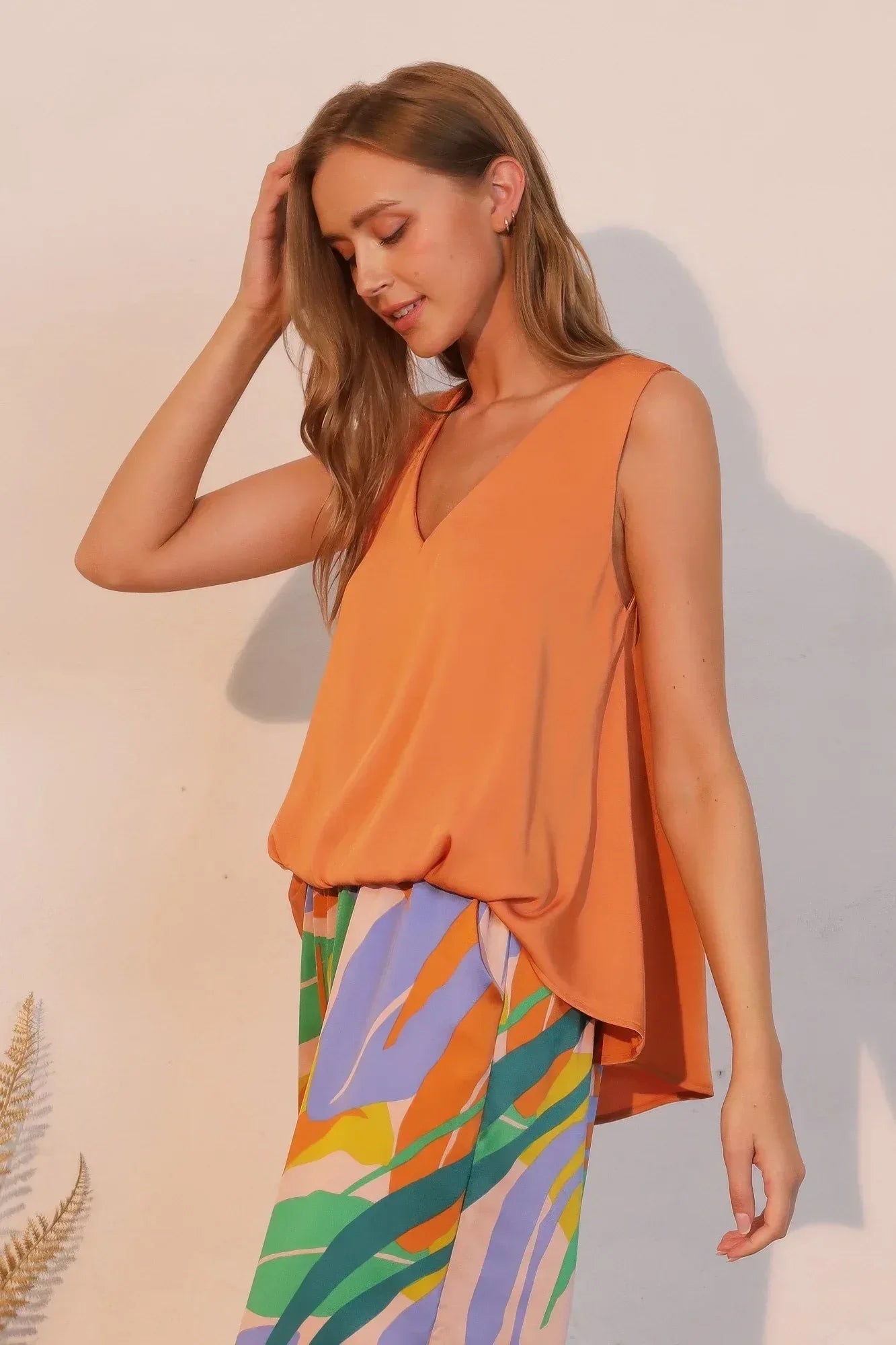 Washed Poly Silk Front Tucked Top | Mixtshop LLC