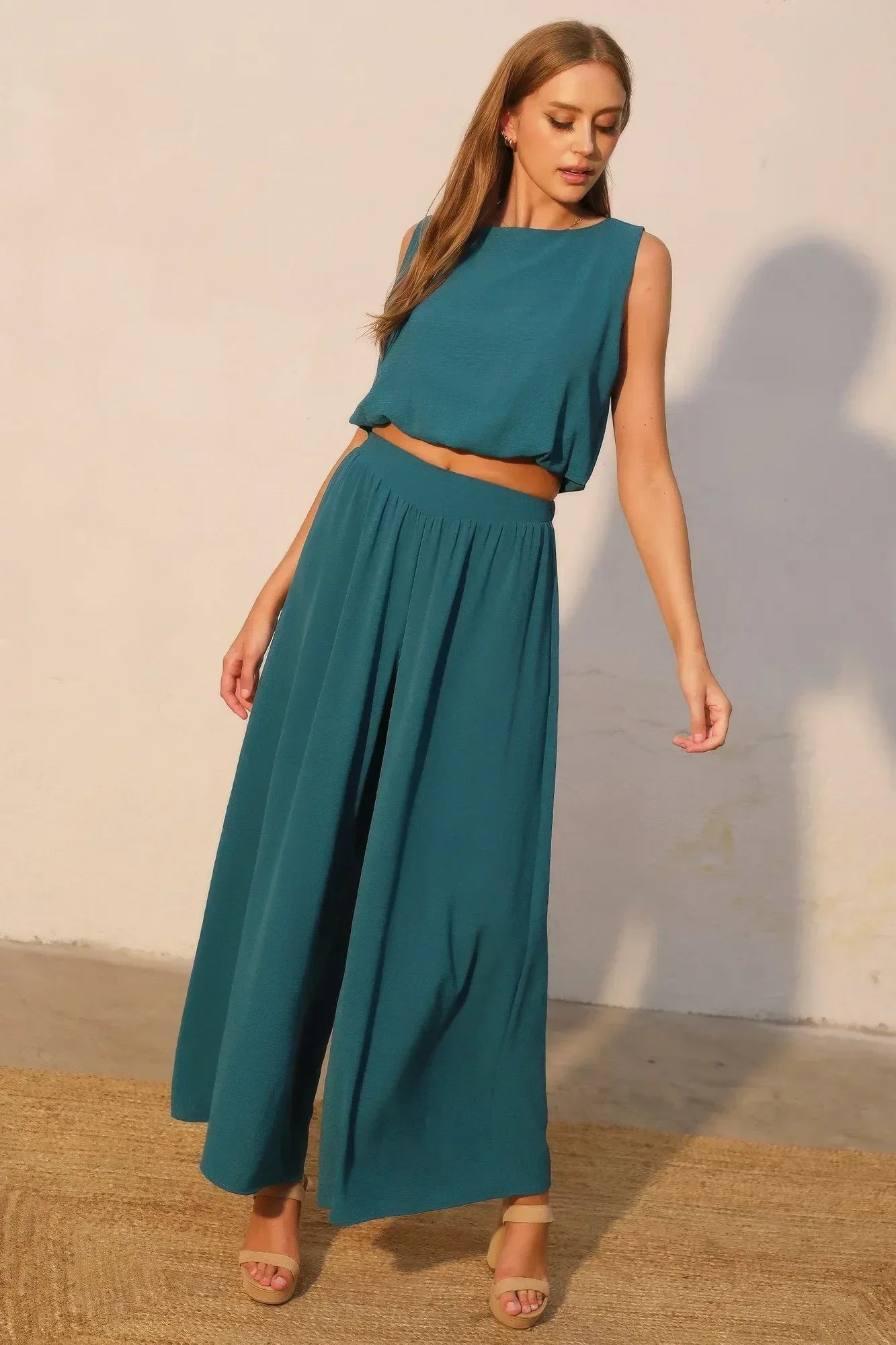 Matte Crepe Wide Leg Swing Pants | Mixtshop LLC