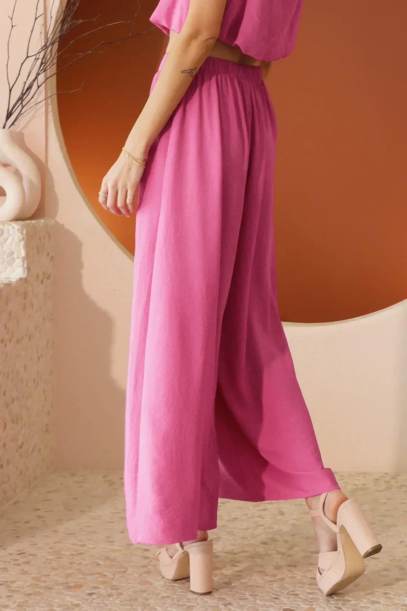 Matte Crepe Wide Leg Swing Pants | Mixtshop LLC