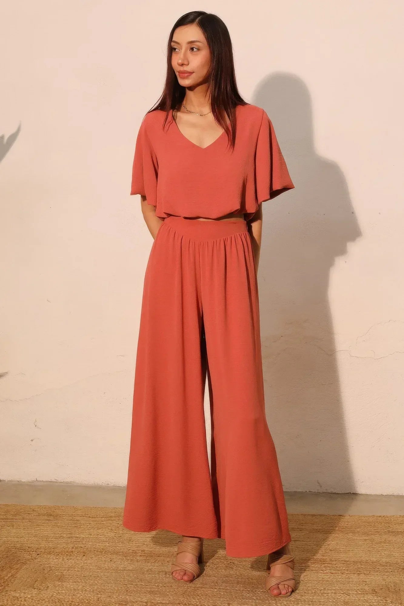 Matte Crepe Wide Leg Swing Pants | Mixtshop LLC