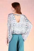 Bohemian Lurex Chiffon Caftan Top With Back Band | Mixtshop LLC