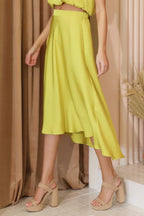 Washed Poly Silk Midi Swing Skirt | Mixtshop LLC