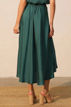 Washed Poly Silk Midi Swing Skirt | Mixtshop LLC