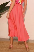 Washed Poly Silk Midi Swing Skirt | Mixtshop LLC