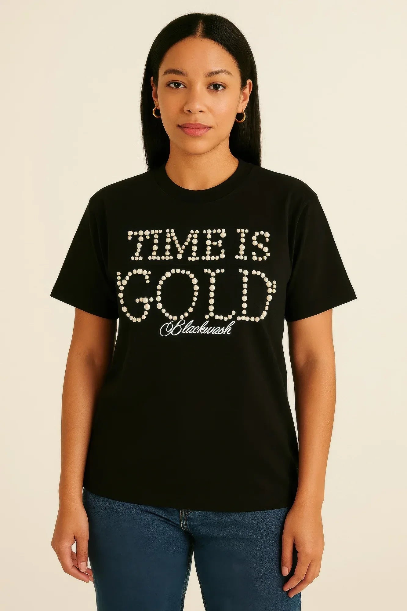 Time Is Gold In Pearls Top | Mixtshop LLC Main image