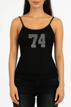 74 Rhinestones Lace Spaghetti Top | Mixtshop LLC