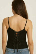74 Rhinestones Lace Spaghetti Top | Mixtshop LLC
