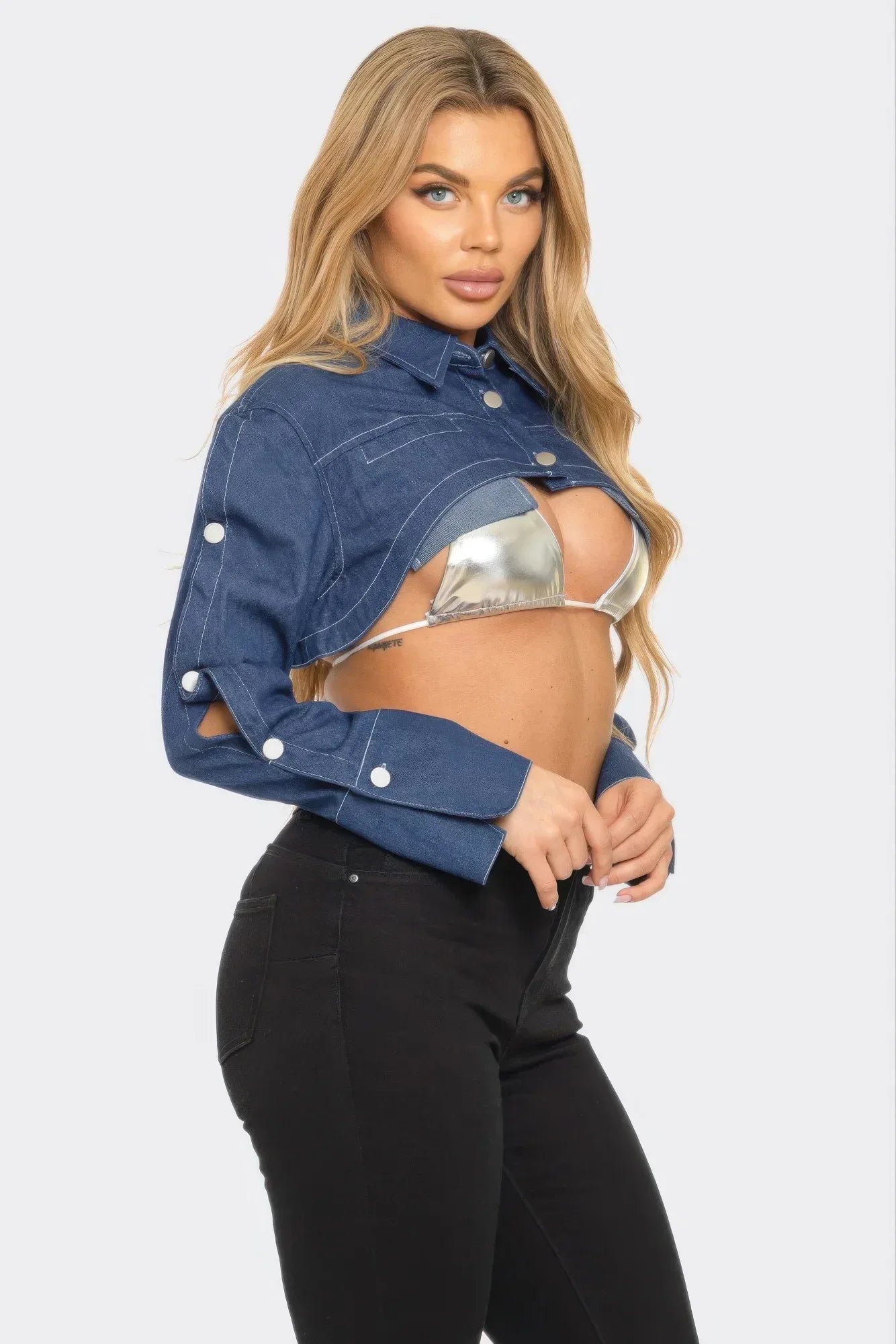 Button Down Denim Bolero Secondary image
