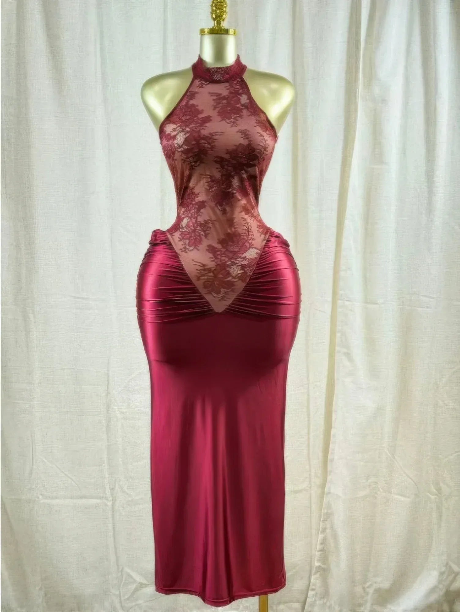 Crimson Lace Hourglass Dress | Mixtshop LLC