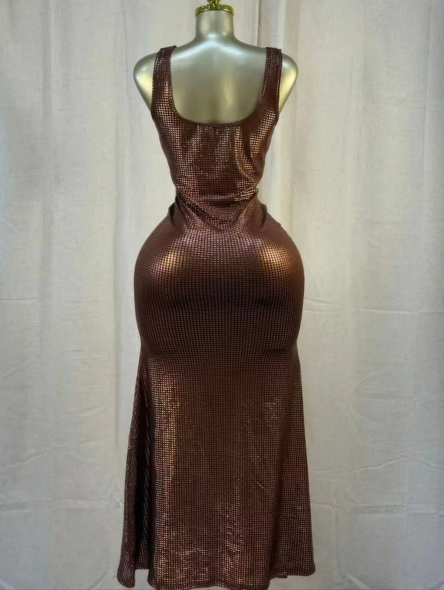 Cocoa Moonlight Shimmer Midi Dress | Mixtshop LLC
