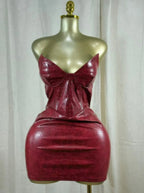 Bordeaux Croc Corset Mini Dress | Mixtshop LLC