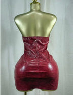 Bordeaux Croc Corset Mini Dress | Mixtshop LLC