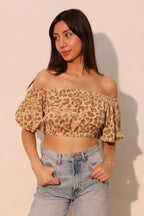 Wild Babe Bubble Sleeve Crop Top | Mixtshop LLC