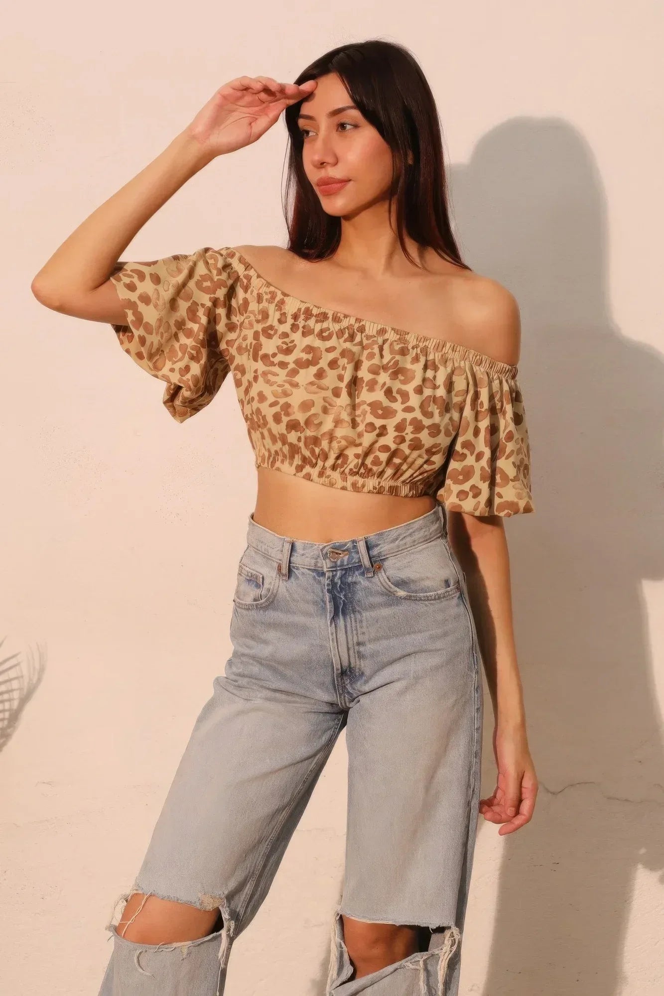 Wild Babe Bubble Sleeve Crop Top | Mixtshop LLC