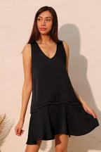 Washed Poly Silk Band Swing Dress | Mixtshop LLC