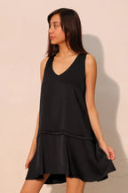 Washed Poly Silk Band Swing Dress | Mixtshop LLC