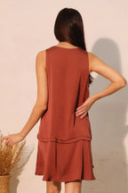 Washed Poly Silk Band Swing Dress | Mixtshop LLC