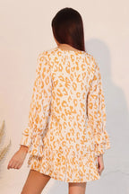Simple Leopard Dress With Ruffle Cuff | Mixtshop LLC