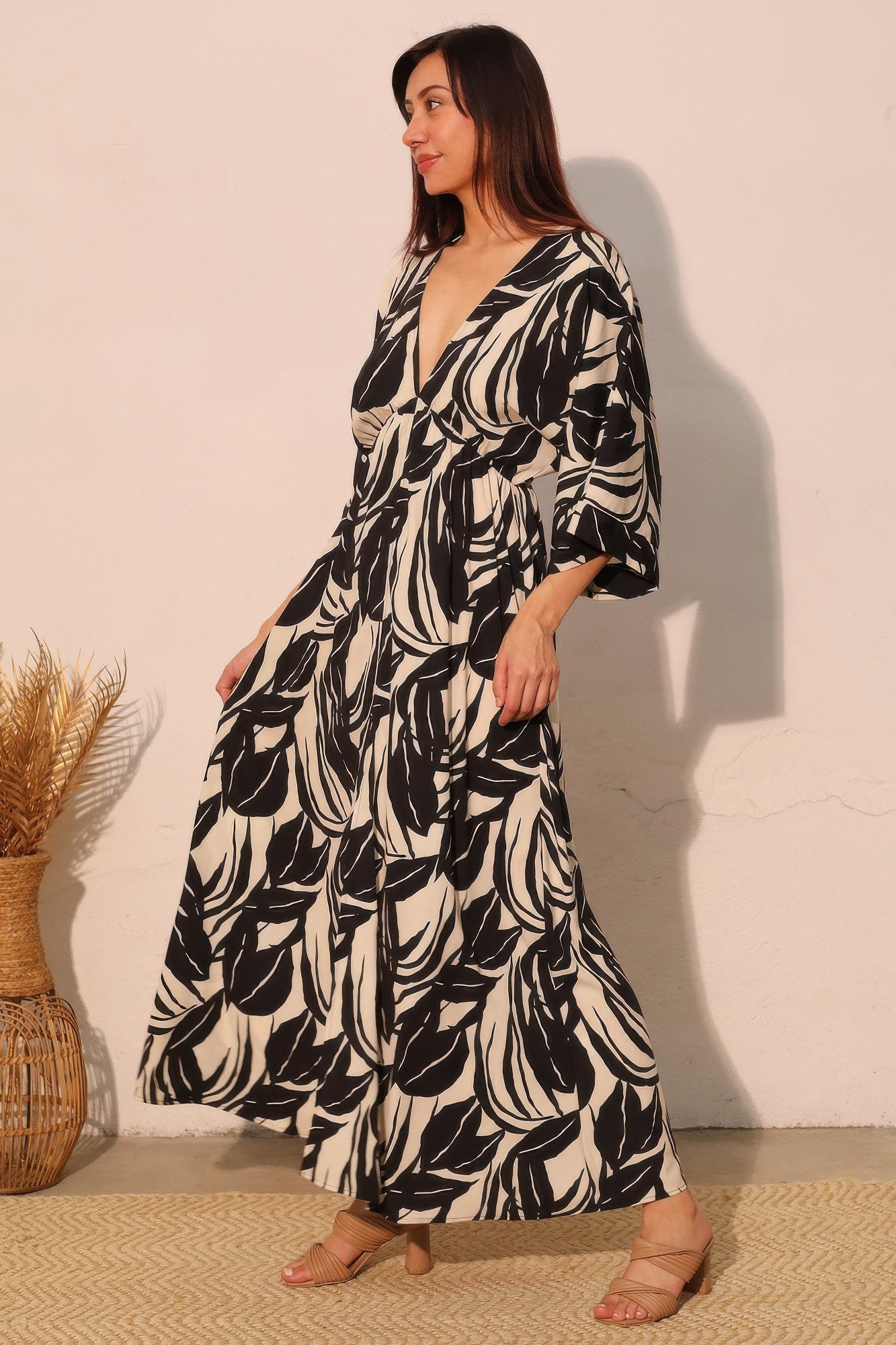 Lucca Leaf Kimono Maxi Dress Secondary image