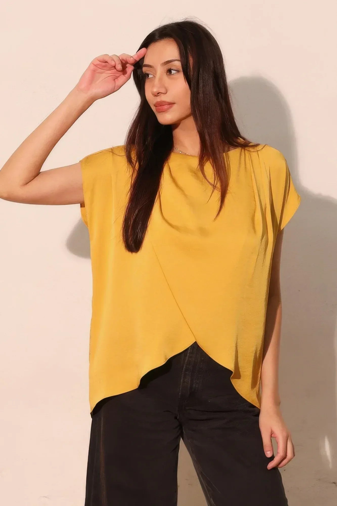 Washed Poly Silk Tulip Tunic Top | Mixtshop LLC