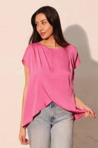 Washed Poly Silk Tulip Tunic Top | Mixtshop LLC
