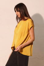 Washed Poly Silk Tulip Tunic Top | Mixtshop LLC