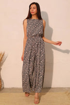 Night Meadow Sleeveless Bubble Jumpsuit | Mixtshop LLC